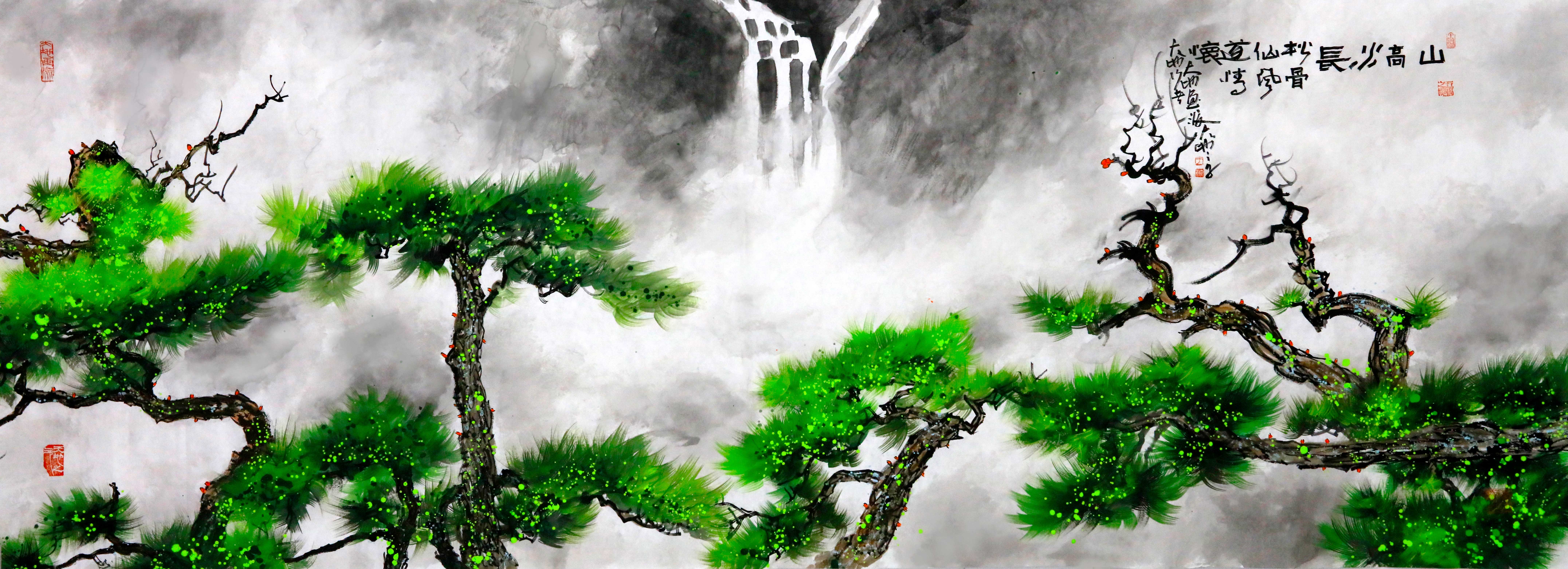 《山高水长》70X200cm--水墨厚彩境画.jpg